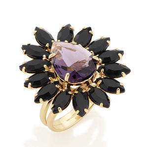 GOLD RING WITH CRYSTAL