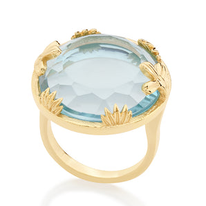 GOLD RING WITH CRYSTAL