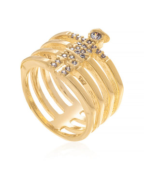 GOLD RING WITH ZIRCONIA