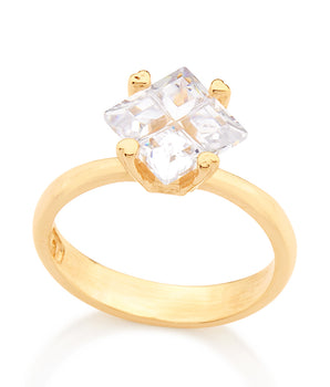 GOLD RING WITH ZIRCONIA
