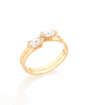GOLD RING WITH CRYSTAL