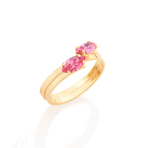 GOLD RING WITH CRYSTAL