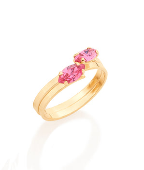GOLD RING WITH CRYSTAL