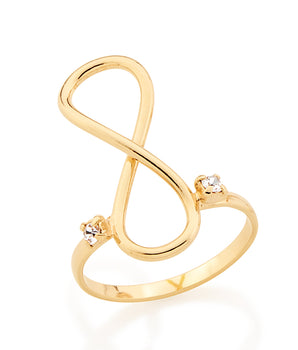 GOLD RING WITH CRYSTAL