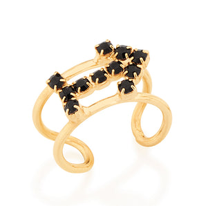 GOLD RING WITH CRYSTAL