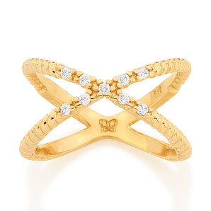 GOLD RING WITH ZIRCONIA