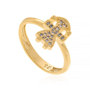 GOLD RING WITH ZIRCONIA