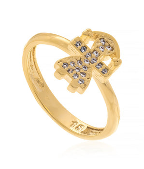 GOLD RING WITH ZIRCONIA