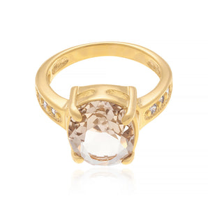 GOLD RING WITH CRYSTAL AND ZIRCONIA