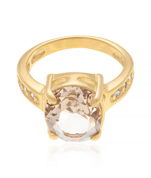 GOLD RING WITH CRYSTAL AND ZIRCONIA