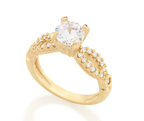 GOLD RING WITH ZIRCONIA