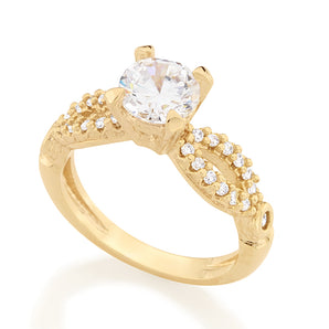 GOLD RING WITH ZIRCONIA