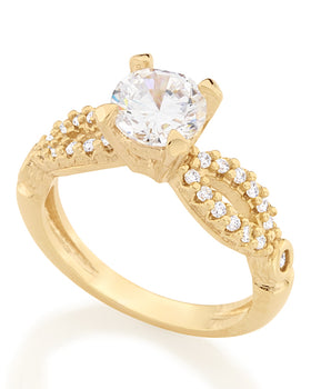 GOLD RING WITH ZIRCONIA