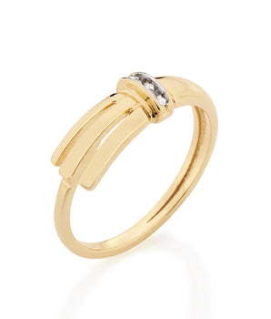 GOLD RING WITH ZIRCONIA