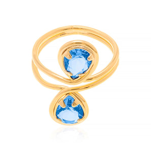 GOLD RING WITH CRYSTAL