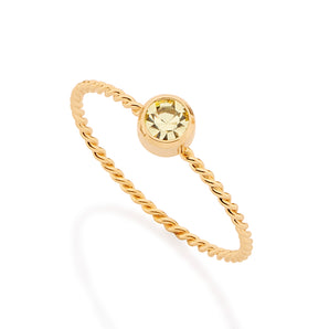 GOLD RING WITH CRYSTAL