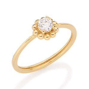 GOLD RING WITH ZIRCONIA