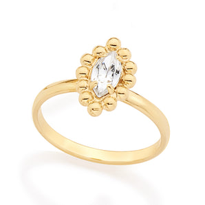 GOLD KID'S RING WITH CRYSTAL