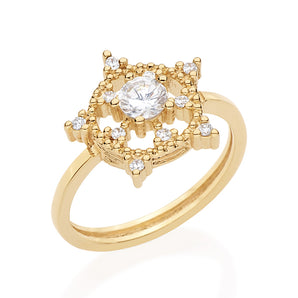 GOLD RING WITH ZIRCONIA