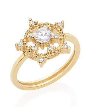 GOLD RING WITH ZIRCONIA