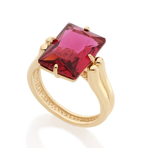 GOLD RING WITH CRYSTAL