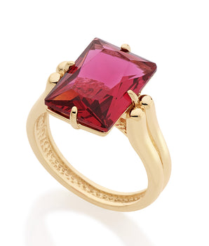 GOLD RING WITH CRYSTAL