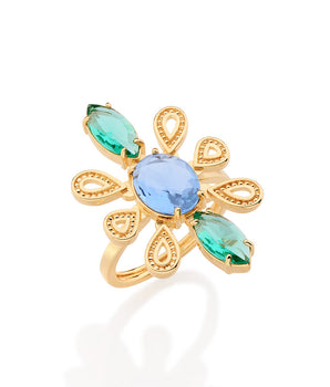 GOLD RING WITH CRYSTAL