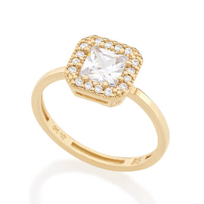 GOLD RING WITH ZIRCONIA