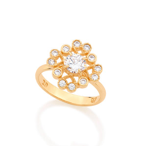 GOLD RING WITH ZIRCONIA
