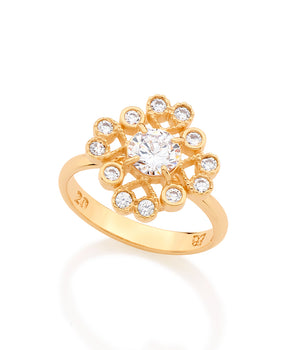 GOLD RING WITH ZIRCONIA