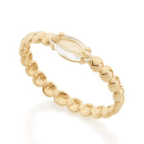 GOLD RING WITH CRYSTAL