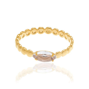 GOLD RING WITH CRYSTAL