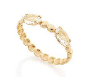 GOLD RING WITH CRYSTAL