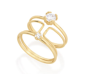 GOLD RING WITH ZIRCONIA