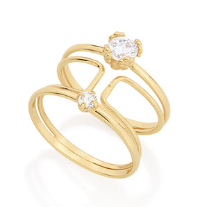GOLD RING WITH ZIRCONIA