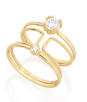 GOLD RING WITH ZIRCONIA