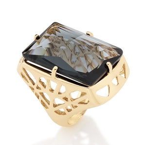 GOLD RING WITH CRYSTAL