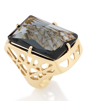 GOLD RING WITH CRYSTAL