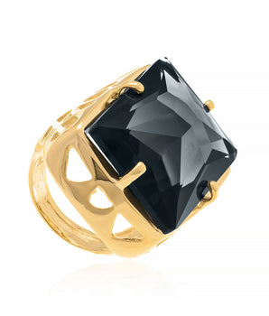 GOLD RING WITH CRYSTAL