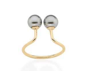 GOLD RING WITH PEARL