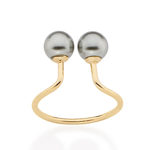 GOLD RING WITH PEARL