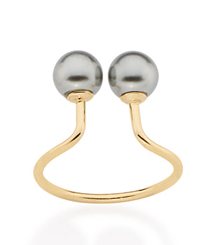 GOLD RING WITH PEARL