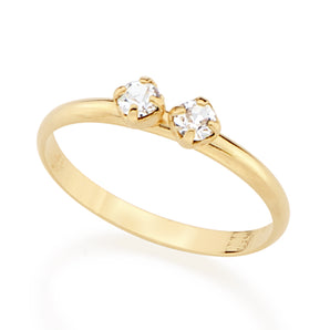 GOLD KID'S RING WITH CRYSTAL