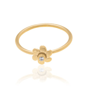 GOLD KID'S RING WITH ZIRCONIA