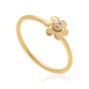 GOLD KID'S RING WITH ZIRCONIA
