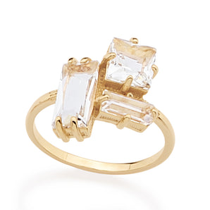GOLD RING WITH CRYSTAL