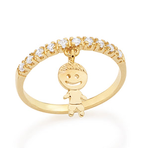 GOLD RING WITH ZIRCONIA