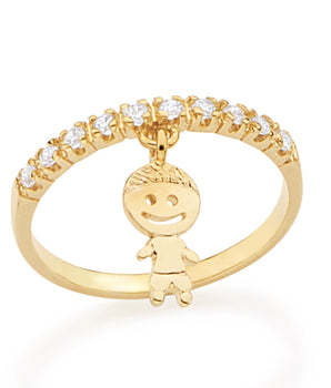 GOLD RING WITH ZIRCONIA