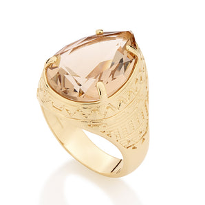 GOLD RING WITH CRYSTAL