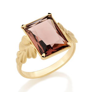 GOLD RING WITH CRYSTAL